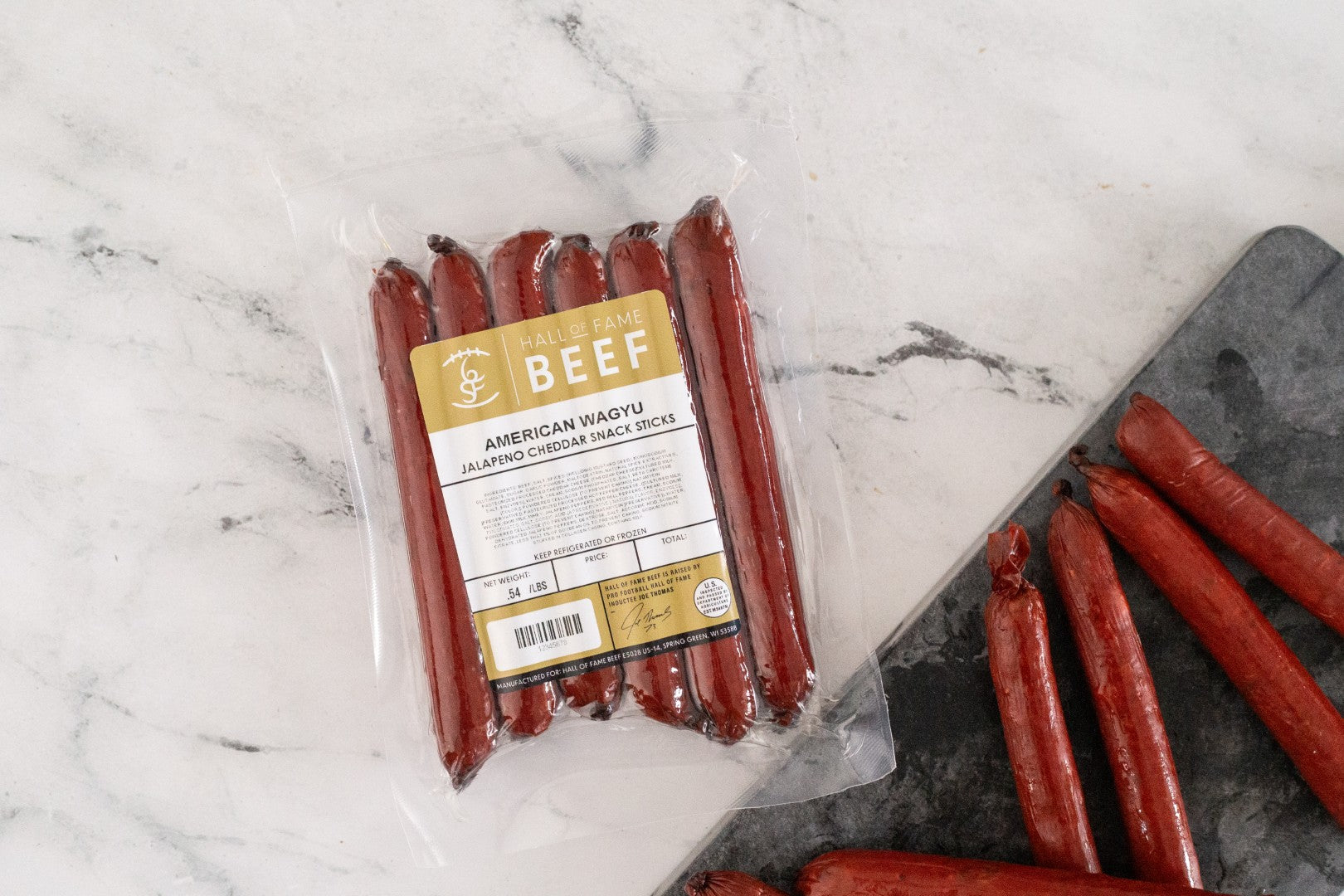 Hall of Fame Beef Snack Sticks Jalapeno Cheddar