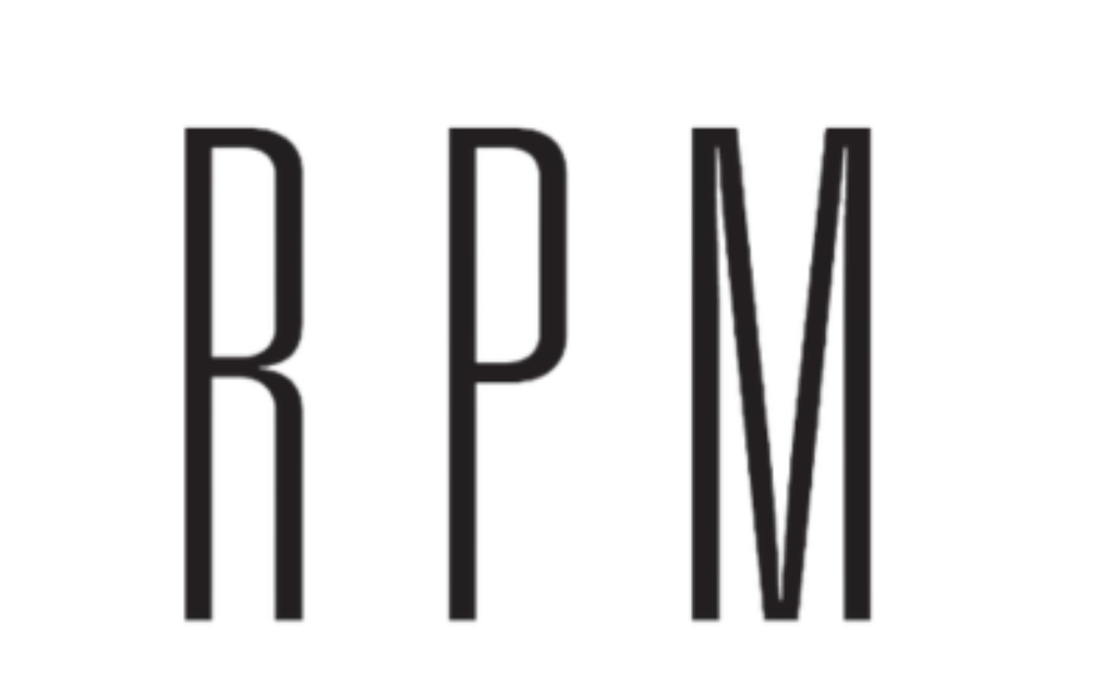 Black 'RPM' logo on a white background